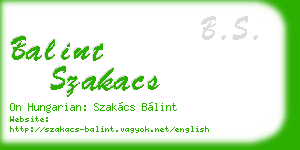 balint szakacs business card