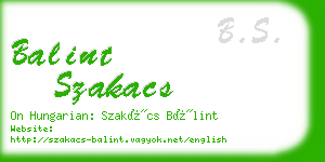 balint szakacs business card